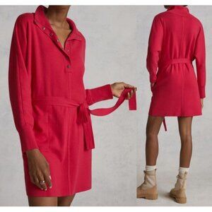 Daily Practice by Anthropologie Polo Knit Mini Dress Dark Pink/Red Sz L NWT $130
